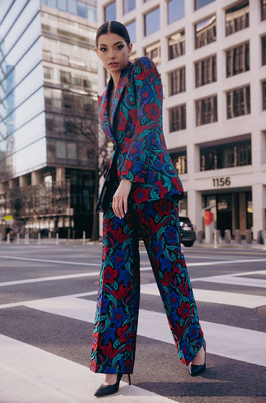 Nusetor Floral Jacquard Suit