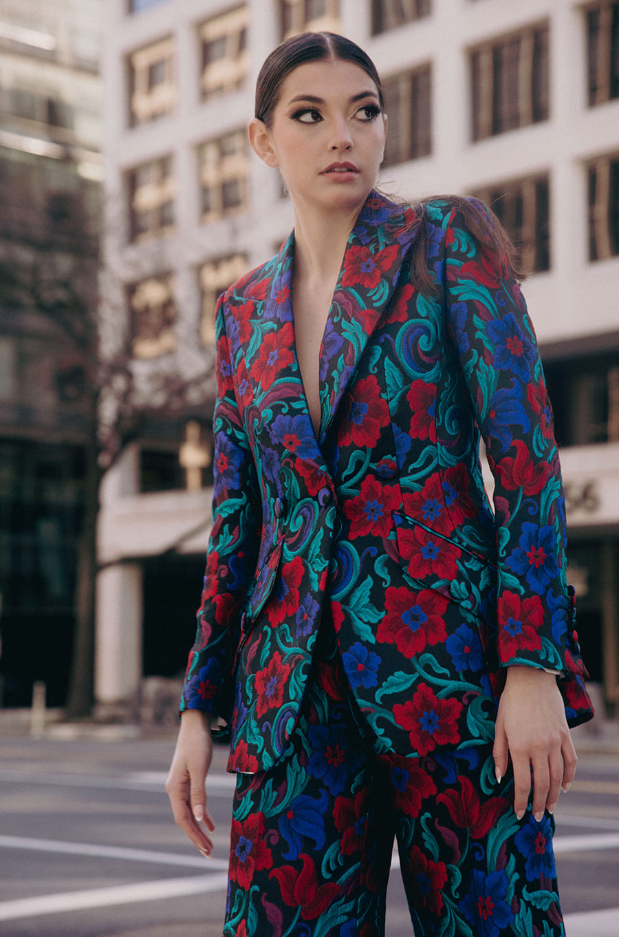 Nusetor Floral Jacquard Suit