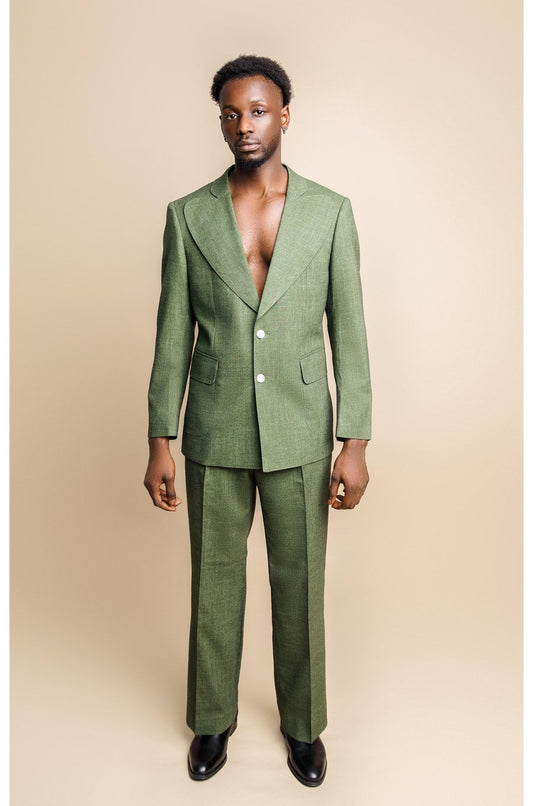 Yram Reseda Green Single Breasted Butterfly Suit