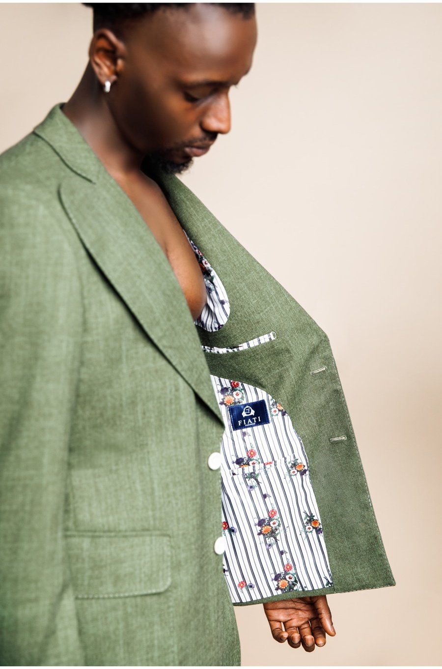 Yram Reseda Green Single Breasted Butterfly Suit